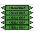 Značení potrubí, kyselá voda, 5 ks, 350 × 52 mm